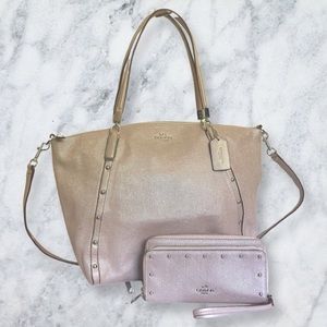 NWT Light Pink Coach Purse and matching wallet